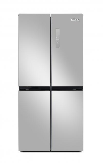 Sidabrinės spalvos Side-by-Side tipo šaldytuvas su šaldikliu Lord C12